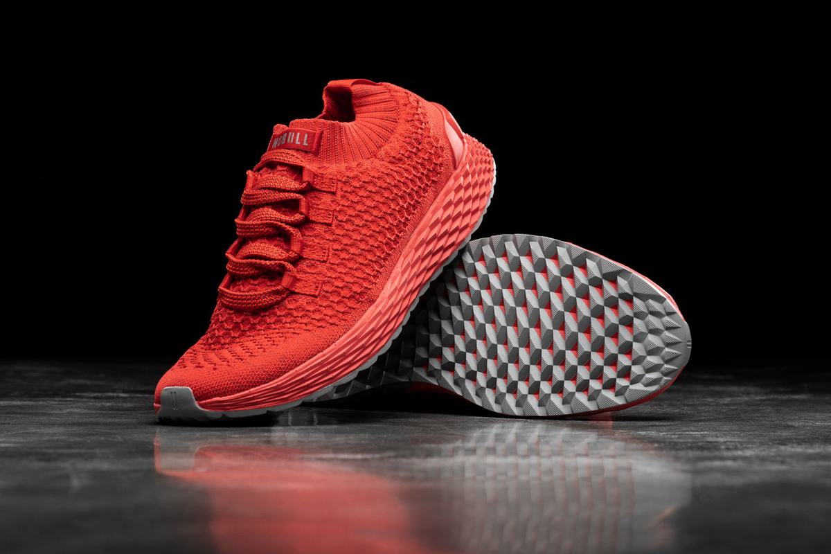 Nobull Knit Runner Men's Running Shoes Light Red | Australia (ST1627)